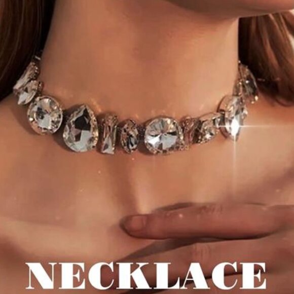 Silver Crystal Chokers: Rhinestone Necklaces - - Picture 6 of 14